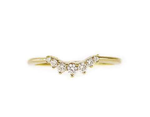 14k solid gold diamond curve ring