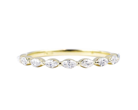14k solid gold and diamond Marquis and Round Diamond Ring