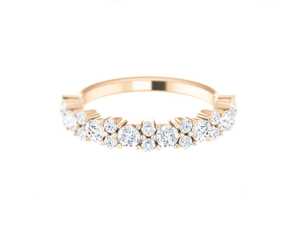 14k Solid Rose Gold Round Diamond Ring
