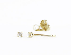 14k solid gold Petite Diamond Stud Earrings