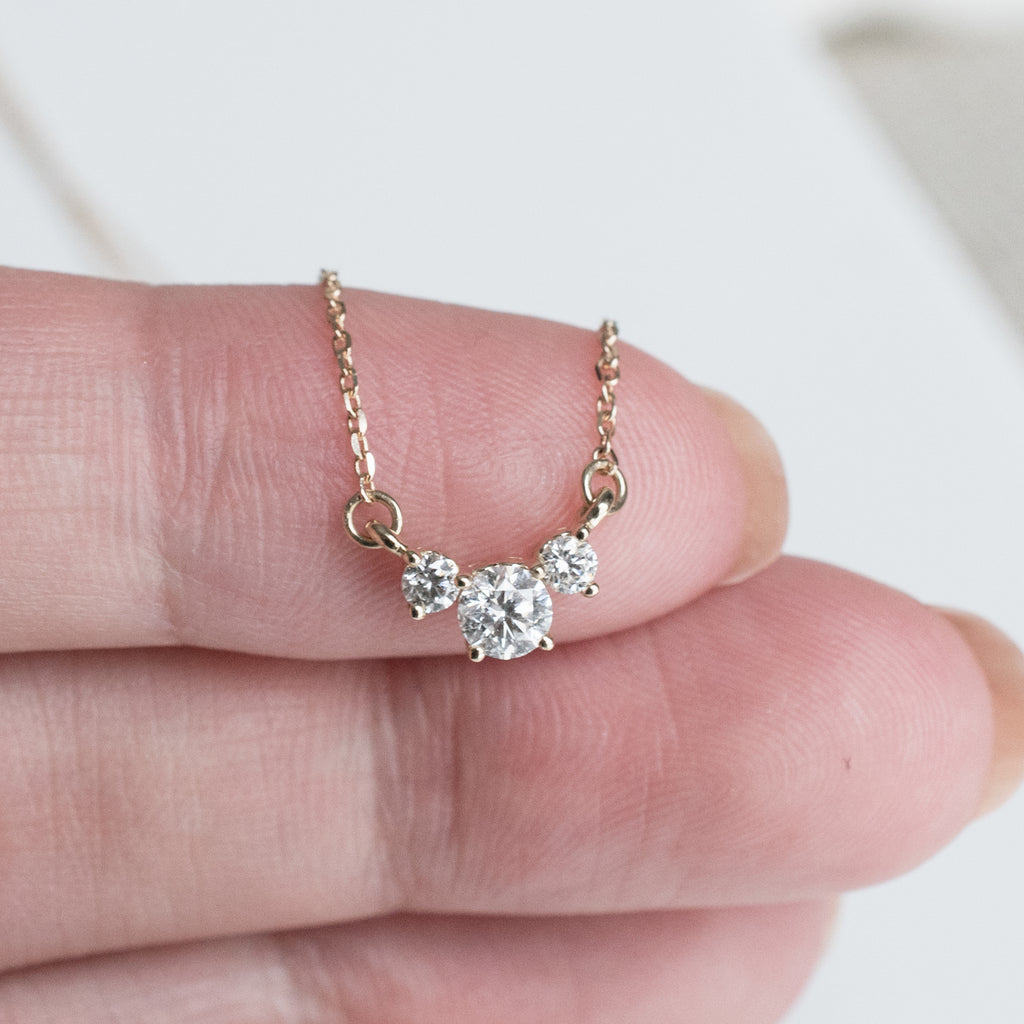 Three Stone Diamond Pendant Addison Everly LLC
