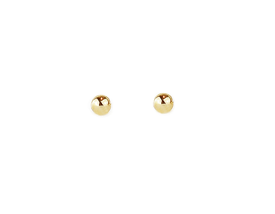 14k solid gold petite bead ball earrings