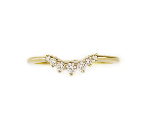 14k solid gold diamond curve ring