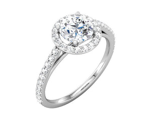 Platinum Halo Diamond Engagement Ring (setting only)