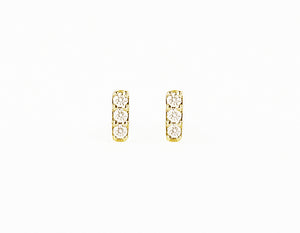 14k solid gold Petite Diamond Bar Earrings