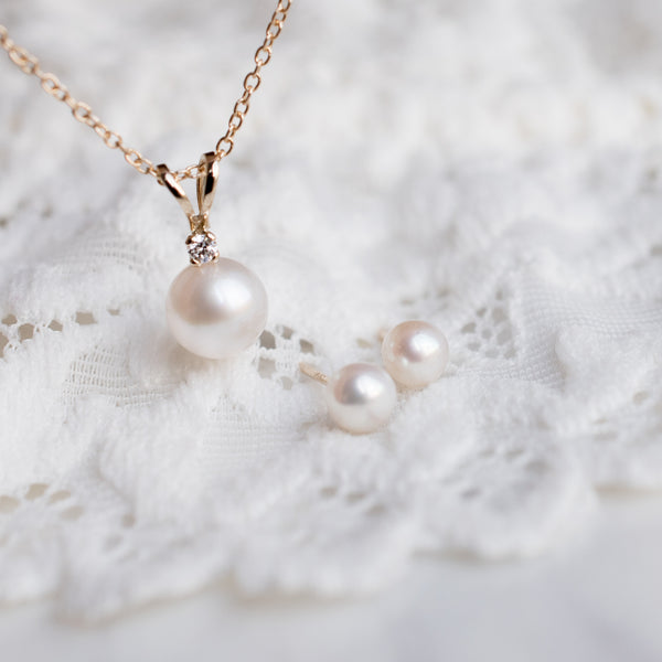 Akoya Pearl and Diamond Necklace