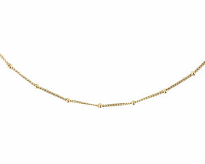 14k solid gold bead necklace