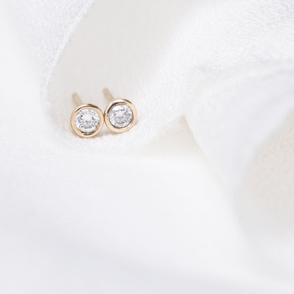 Petite Diamond Bezel Earrings