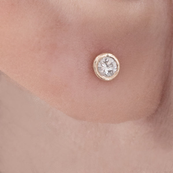 Petite Diamond Bezel Earrings