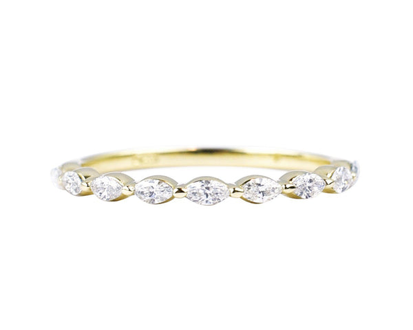 14k solid gold and diamond Marquis and Round Diamond Ring