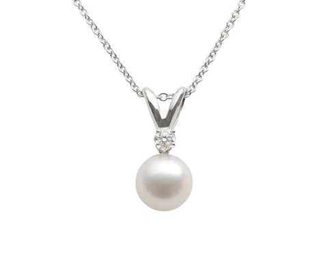 Akoya Pearl and Diamond Necklace