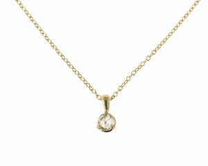 14k solid gold Rose Cut diamond Pendant necklace