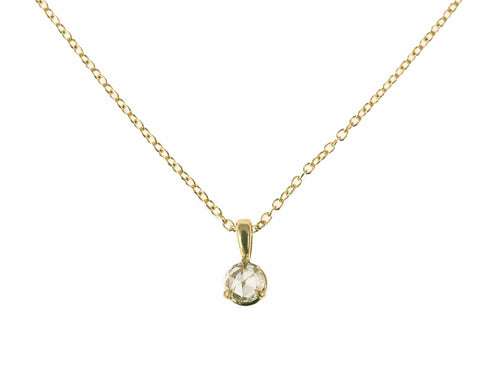 14k solid gold Rose Cut diamond Pendant necklace