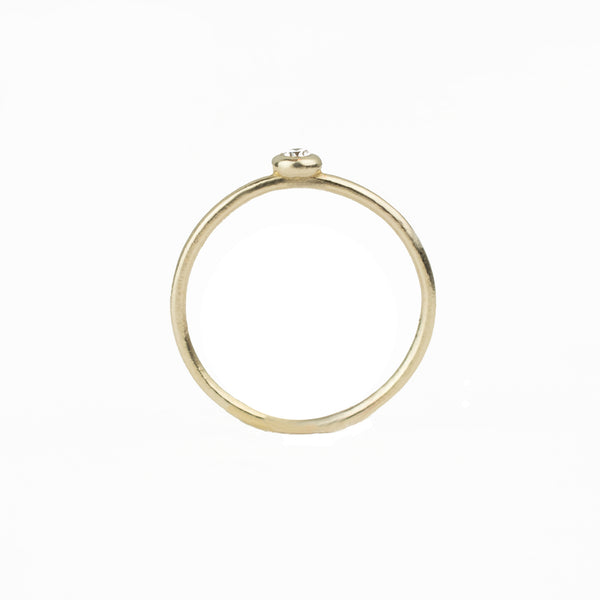 14k solid gold Petite Diamond stacking ring