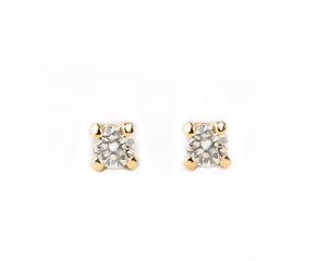 14k solid gold Petite Diamond Stud Earrings