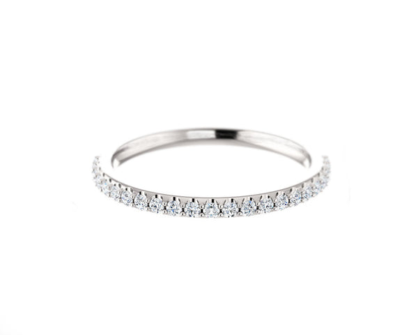 1/4 ct solid white gold and diamond band ring